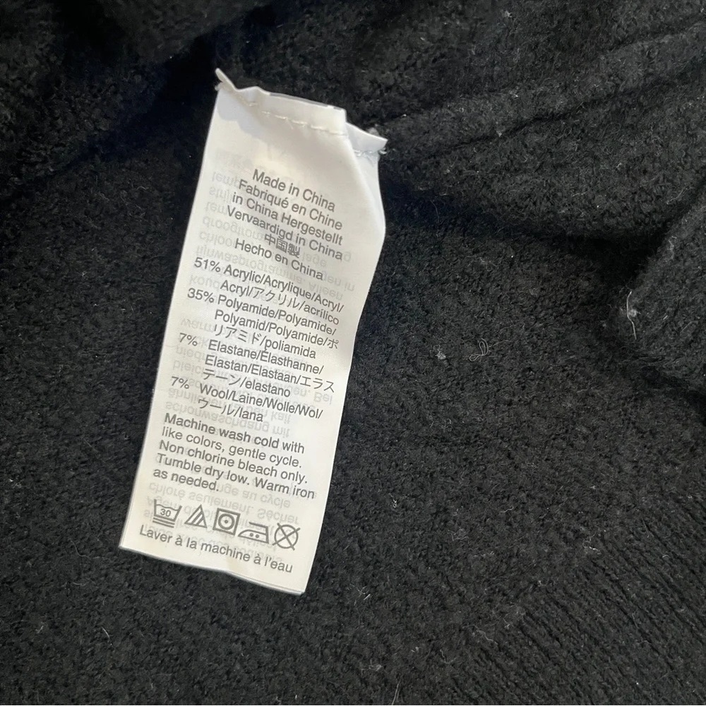 J. CREW Womens XS Crewneck Black Wool Blend Sweater Classic
